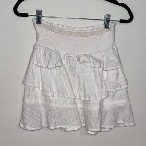 SKYLAR + MADISON white mini ruffle skirt
